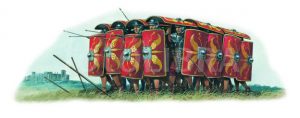 تاکتیک دفاعی سربازان رومی در مقابل کمانداران پارتی